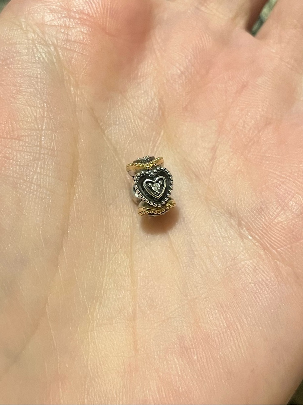 Retired Pandora “Celebration of Love” Spacer Charm 💛🩶